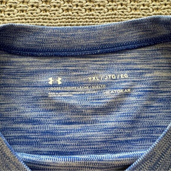 Under Armour Kids Youth Blue Loose Heat Gear Performance T-Shirt ~ YXL - Picture 5 of 10